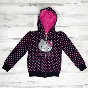 Hello Kitty Sanrio Sequin Polka Dot Fleece Hoodie